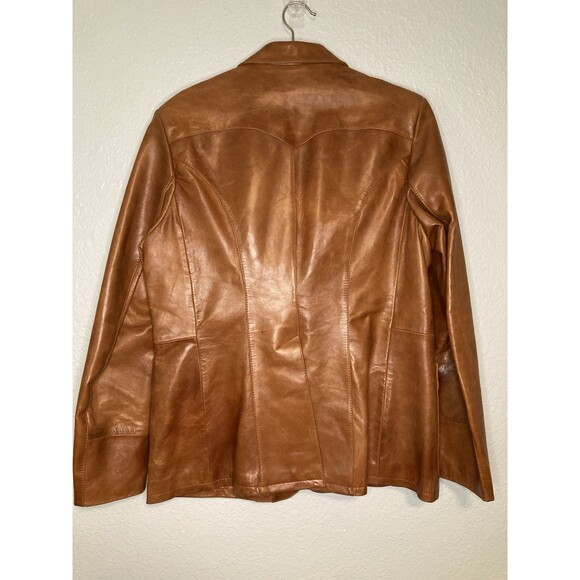 VTG Sheplers Western Jacket Blazer Women’s Brown Lambs Leather 18 Retro 1970’s - Picture 9 of 15